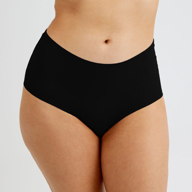 Dam i svart seamless high waist trosa